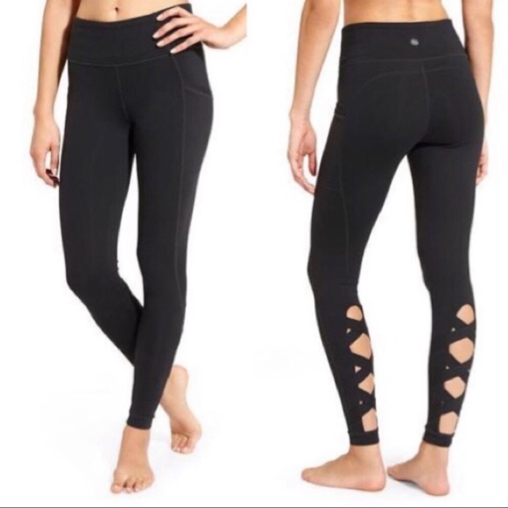 Athleta Ballerina Cut Out Black Leggings